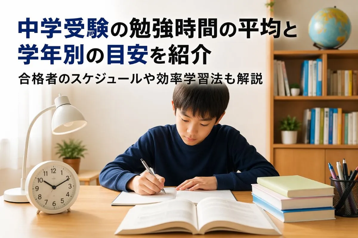 中学受験の勉強時間の平均と学年別の目安を紹介｜合格者のスケジュールや効率学習法も解説
