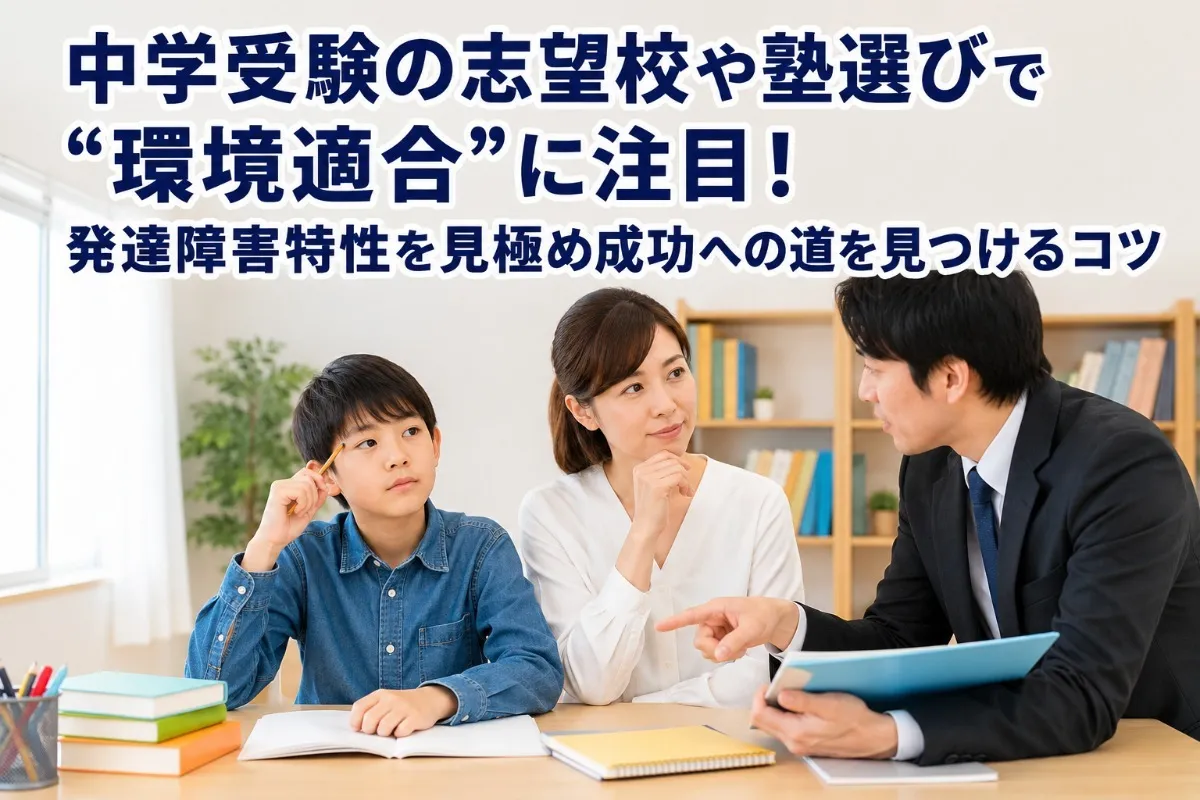 中学受験の志望校や塾選びで“環境適合”に注目!発達障害特性を見極め成功への道を見つけるコツ